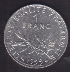 FRANSA 1 FRANK 1999 eski para değerleri