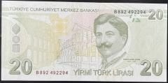 9.Emisyon 2.Tertip 20 Lira B892 492294 Çil