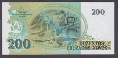 Brezilya 200 Cruzeiros Sürsajlı 1990 Çil Pick225b