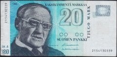 Finlandiya 20 Markkaa 1993 Çok Temiz