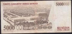 7.Emisyon 5000000 Lira G87 171335 Çok Temiz+