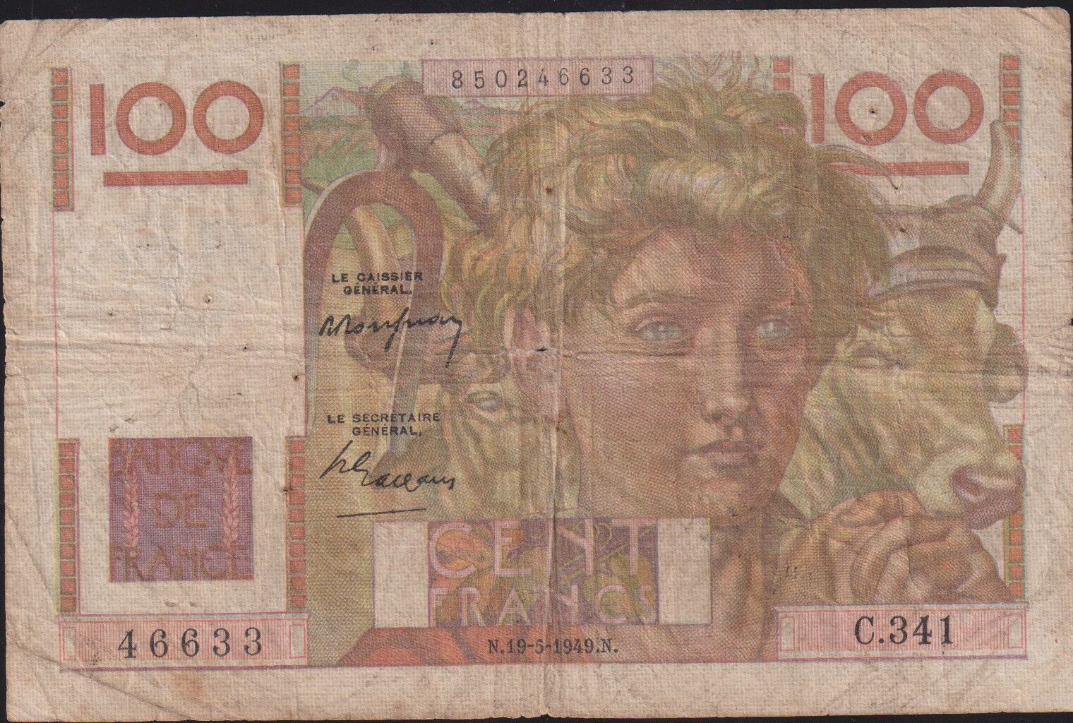 Fransa 100 Frank 1949 Çok Temiz