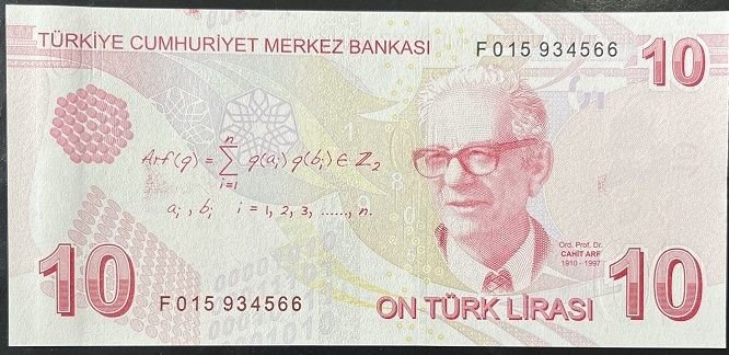 9.Emisyon 6.Tertip 10 Lira F015 934566 Çil