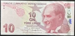9.Emisyon 6.Tertip 10 Lira F015 934566 Çil