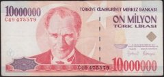 7.Emisyon 10 000 000 Lira C49 475579 Çok Temiz