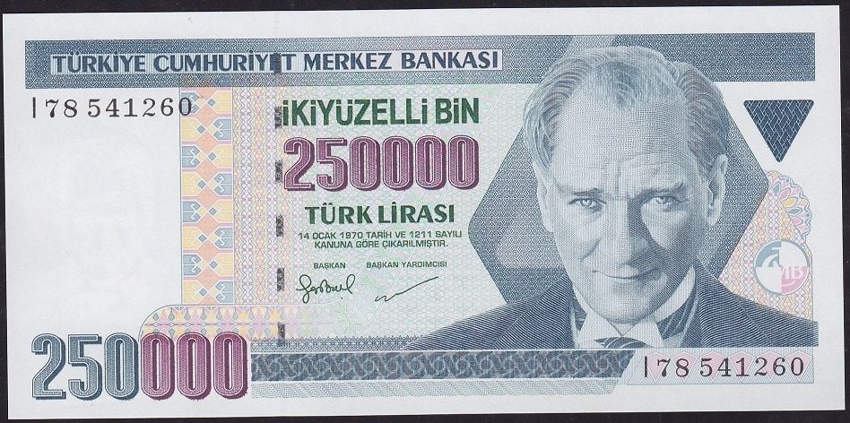 7.Emisyon 3.Tertip 250000 Lira I78 541260 Çilaltı Çil