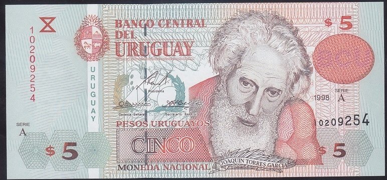 URUGUAY 5 PESOS 1998 ÇİL