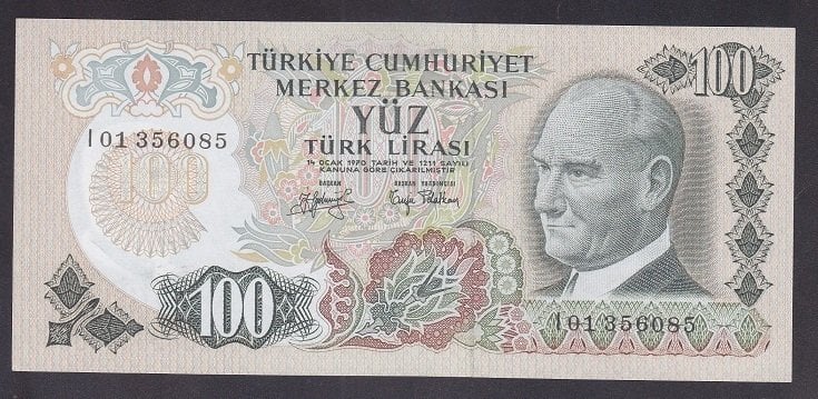 6.EMİSYON 2.TERTİP 100 LİRA I01 356085 ÇİLALTI ÇİL
