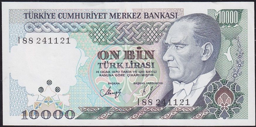 7.Emisyon 4.Tertip 10000 Lira I88 241121 Çok Çok Temiz+