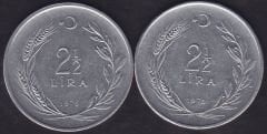 1976 Yılı 2.5 Lira (Ters Düz Takım)