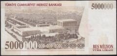 7.Emisyon 5000000 Lira G86 698559 Çok Temiz+