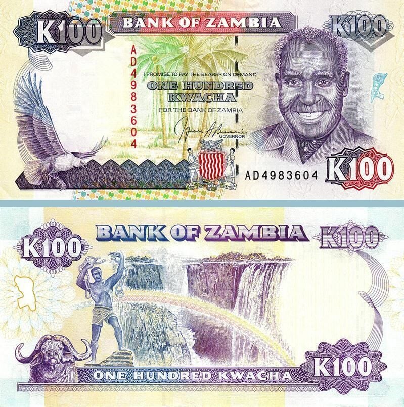 Zambia 100 Kwacha 1991 Çil Pick 34