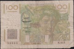 Fransa 100 Frank 1951 Temiz