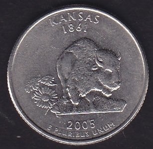 Amerika Çeyrek Dolar 2005 D Hatıra Kansas