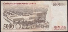 7.Emisyon 5 000 000 Lira J60 740521 Çok Temiz+