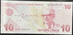 9.Emisyon 4.Tertip 10 Lira D173 555 173 Çil