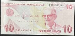9.Emisyon 4.Tertip 10 Lira D173 555 173 Çil