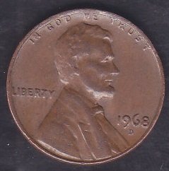 Amerika 1 Cent 1968 D