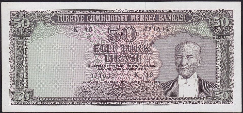 5.Emisyon 6.Tertip 50 Lira K18 071612 Ççt Çilaltı