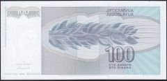 Yugoslavya 100 Dinar 1992 Çilaltı