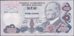 6.EMİSYON 2.TERTİP 1000 LİRA D81 618325 ÇOK TEMİZ +
