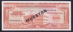 Dominik Cumhuriyeti 100 Pesos Oro 1964 Çil Specimen 104s