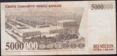 7.Emisyon 5000000 Lira G83 936675 Çok Temiz+