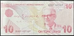 9.Emisyon 4.Tertip 10 Lira D007 127 127 Çil