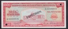 Dominik Cumhuriyeti 1000 Pesos Oro 1975 Çil Specimen Pick115aS