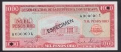 Dominik Cumhuriyeti 1000 Pesos Oro 1975 Çil Specimen Pick115aS