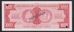 Dominik Cumhuriyeti 1000 Pesos Oro 1975 Çil Specimen Pick115aS