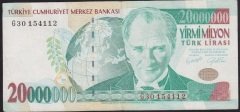 7.EMİSYON 20 000 000 LİRA G30 154112 ÇOK TEMİZ
