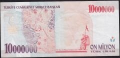 7.Emisyon 10.000.000 Lira A44 604086 Çok Temiz+