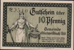 Almanya 10 Pfennig Notgeld 1921 Çil