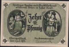 Almanya 10 Pfennig Notgeld 1921 Çil