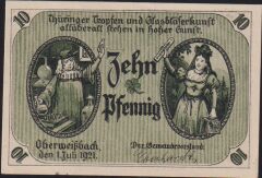 Almanya 10 Pfennig Notgeld 1921 Çil