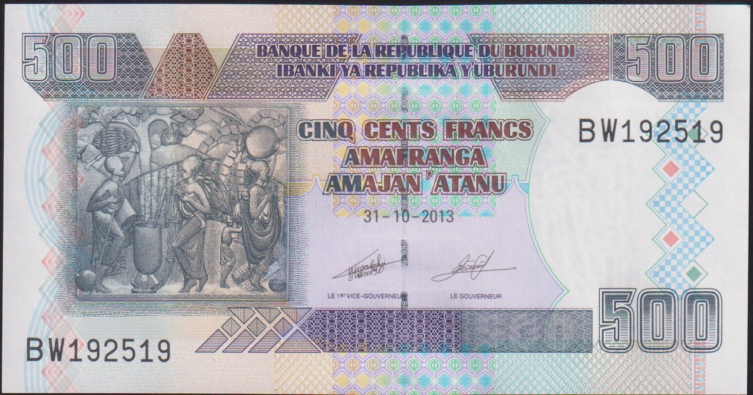 Burundi 500 Frank 2013 Çil Pick 45c ( 192519 )