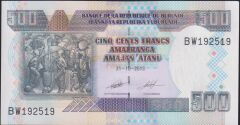 Burundi 500 Frank 2013 Çil Pick 45c ( 192519 )