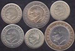 2014 -2018 -2019 Yıllarına Ait 6 adet 5-10-25-50 Kuruş ve 1 Lira Çilaltı Çil