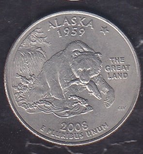 Amerika Çeyrek Dolar 2008 Hatıra Alaska