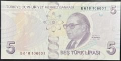 9.Emisyon 2.Tertip 5 Lira B618 106601 Çil Blok Radar