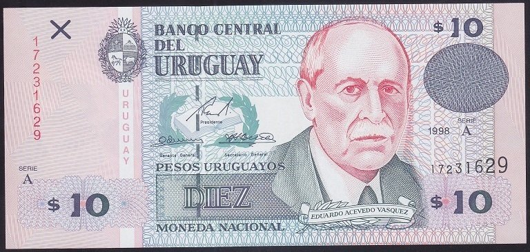 URUGUAY 10 PESOS 1998 ÇİL