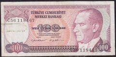 7.Emisyon 2.Tertip 100 Lira C56 118467 Çok Temiz