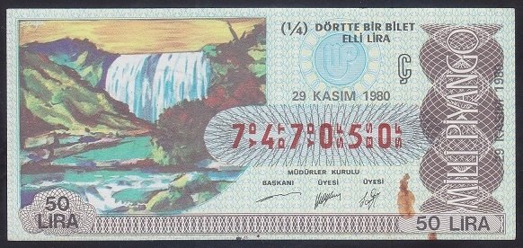 1980 29 KASIM ÇEYREK BİLET Ç SERİSİ