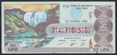 1980 29 KASIM ÇEYREK BİLET Ç SERİSİ