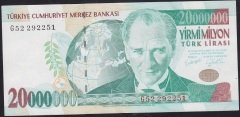 7.EMİSYON 20 000 000 LİRA G52 292251 ÇÇT +