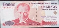 7.Emisyon 10.000.000 Lira A43 361612 Çok Temiz+
