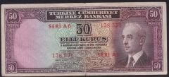 2.Emisyon 50 Kuruş Seri A6 138551 Çok Çok Temiz