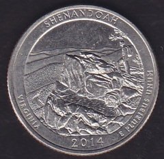 Amerika Çeyrek Dolar 2014 P Hatıra Shenandoah Virginia