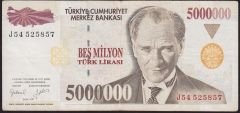 7.Emisyon 5 000 000 Lira J54 525857 Çok Temiz+